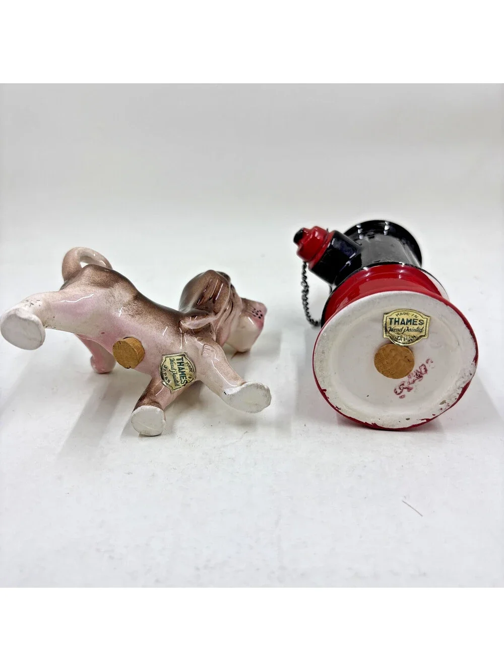 Vintage Hound Dog And Fire Hydrant Salt & Pepper Shakers